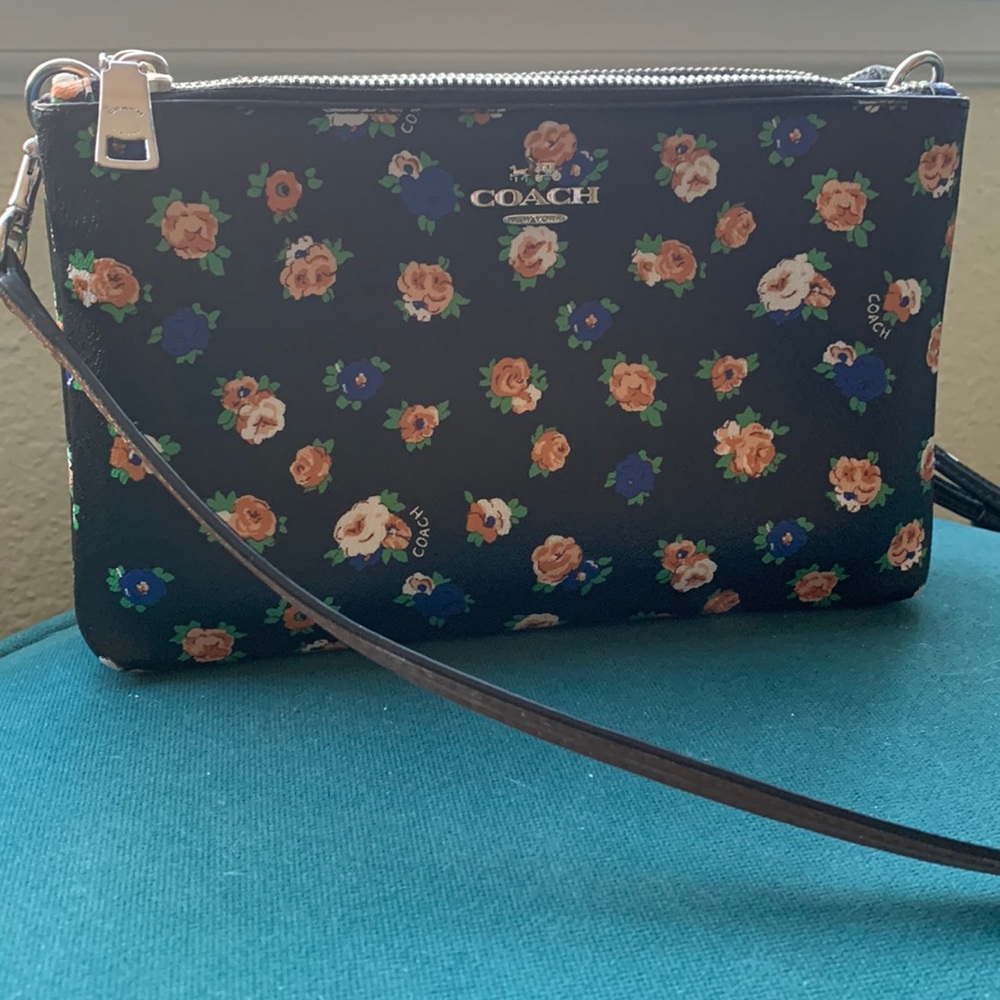 Coach Tea Rose Floral Crossbody Purse